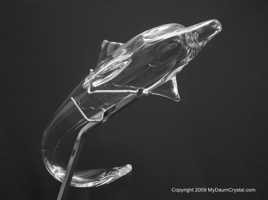 Daum Franceクリスタル ドームイルカ 置物 透明